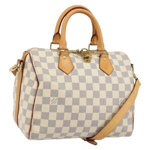 LOUIS VUITTON Damier Azur Speedy Bandouliere 25 Hand Bag N41000 LV Auth 143958V